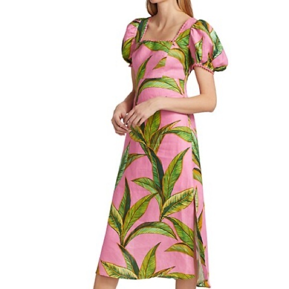 Farm Rio Foliage-Print Cross-Back Midi Dress - Picture 9 of 9